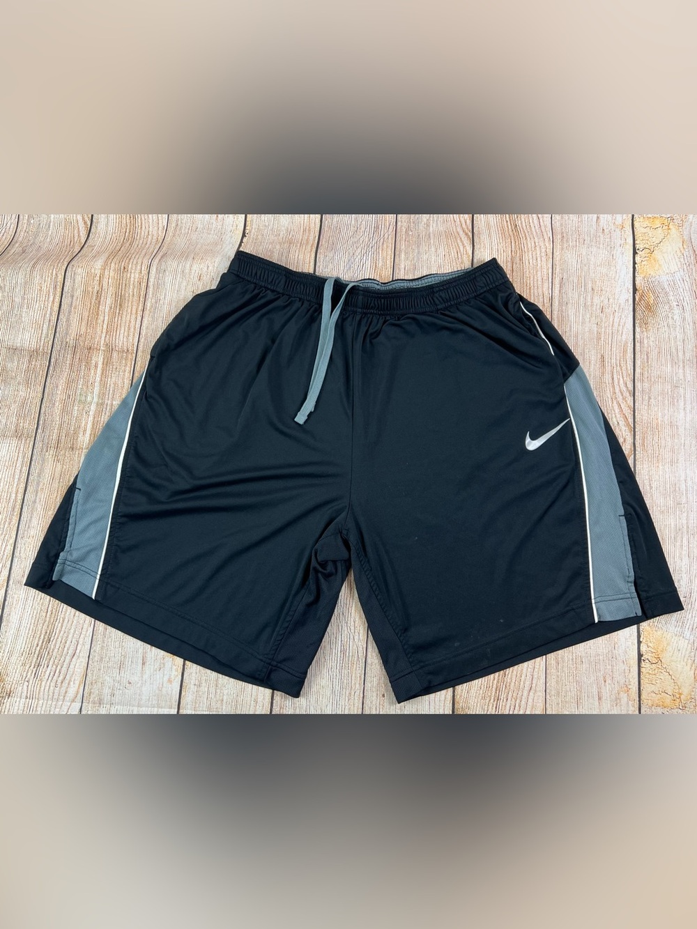 Mens Nike Dri Fit Athletic Shorts Black Grey Size 2XL